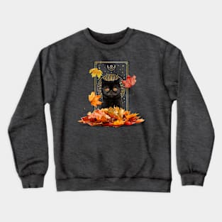 Fall Tarot Cat Crewneck Sweatshirt